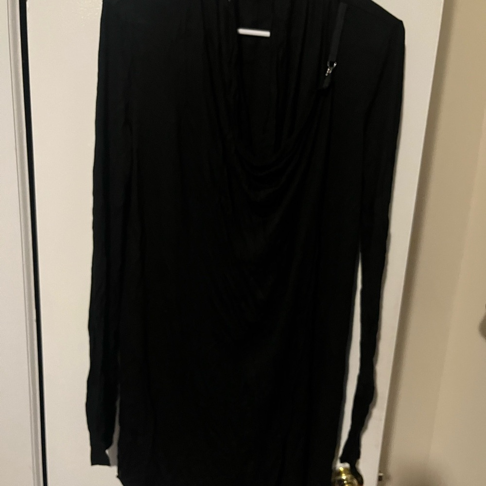 Helmut lang Chic Black Draped lightweight cardigan
